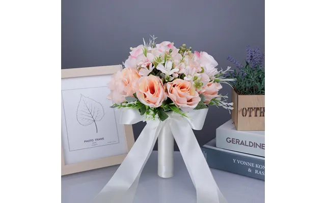 Wedding Flower For The Groom And Bride, Simulated Rose Wedding Bouquet, Wf19 - Pink