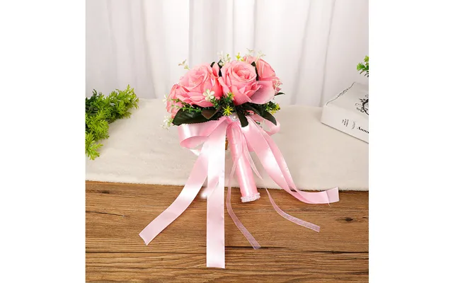 Wedding Flower For The Groom And Bride, Simulated Rose Wedding Bouquet, Wf26 - Pink