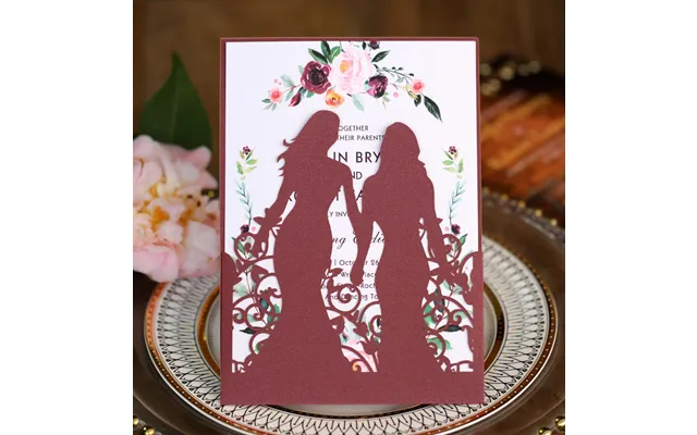 Wedding Girl Invitation Card Homosexuality Greeting Card Invitation Letter, Hk-409 - Red