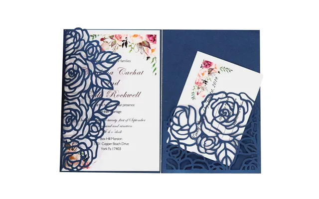 Wedding Greeting Card,valentine's Day Rose Invitation Letter, Hk-324 - Blue