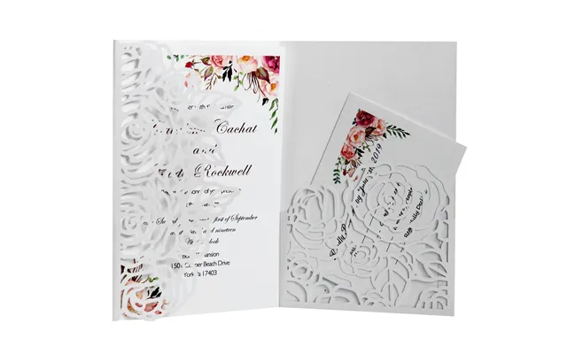 Wedding Greeting Card,valentine's Day Rose Invitation Letter, Hk-324 - White