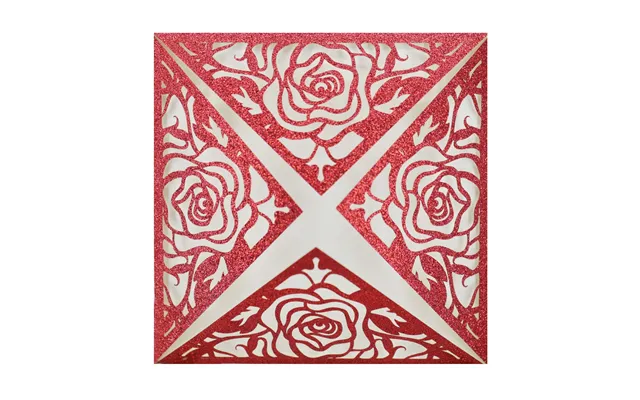 Wedding Invitation Letter For The Groom And Bride, Hollow Out Invitation Card, Hk-426 - Red