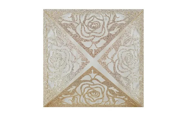 Wedding Invitation Letter For The Groom And Bride, Hollow Out Invitation Card, Hk-426 - Rose-gold