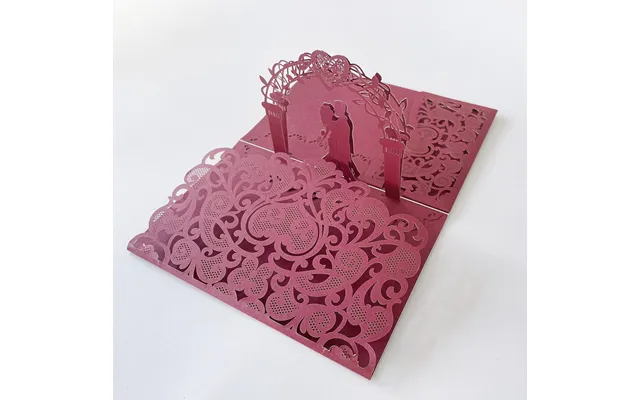 Wedding Invitation Letter For The Groom And Bride, Three-dimensional Invitation Card, Ltk-1 - Burgundy
