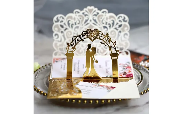 Wedding Invitation Letter For The Groom And Bride, Three-dimensional Invitation Card, Ltk-1 - Gold
