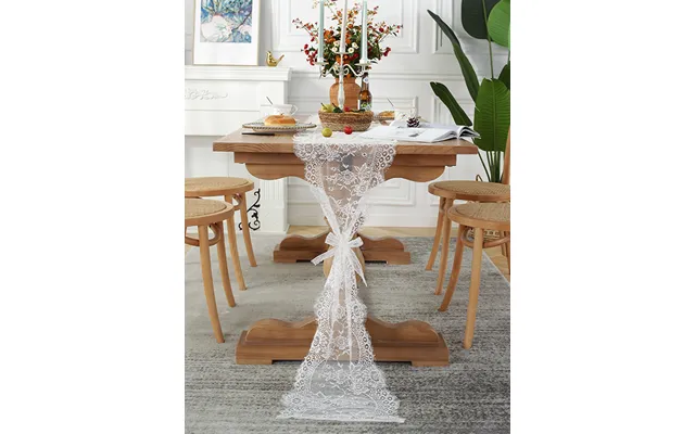 White Lace Boho Tablecloth Wedding Party Bridal Shower Decorations Vintage Rustic Table Runner - 75* 300cm