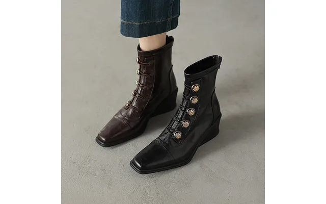 Chiko Consolation Square Toe Wedge Ankle Boots