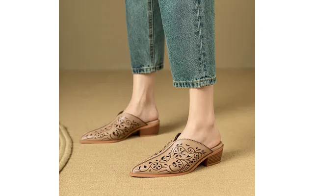 Chiko Copper Pointy Toe Block Heels Clogs Mules Shoes