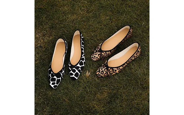 Chiko Coral Round Toe Wedge Cow Print Ballerina Pumps Shoes