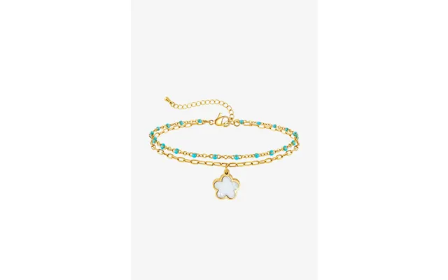 Women 18k Gold Flower Bead Layered Bracelets Cicybell - Style D-flowers Gold