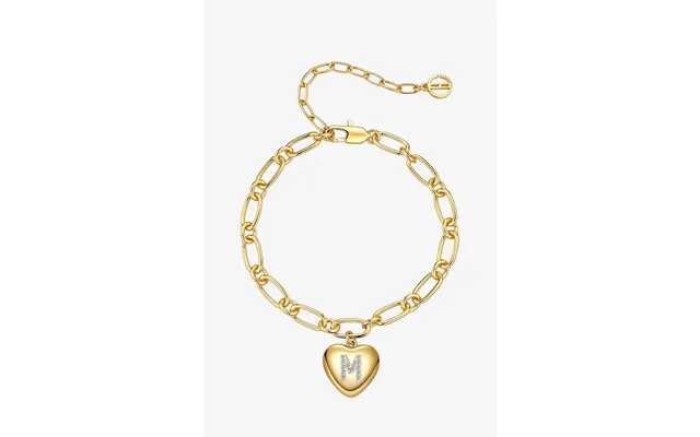 Women 18k Gold Heart Initial M Bracelets Cicybell - Gold Letter M