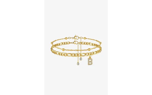 Women 18k Gold Initial B Layered Bracelets Cicybell - Style A-initial B Gold