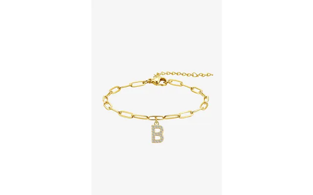 Women 18k Gold Initial B Link Anklet Cicybell - Style B-initial B Gold