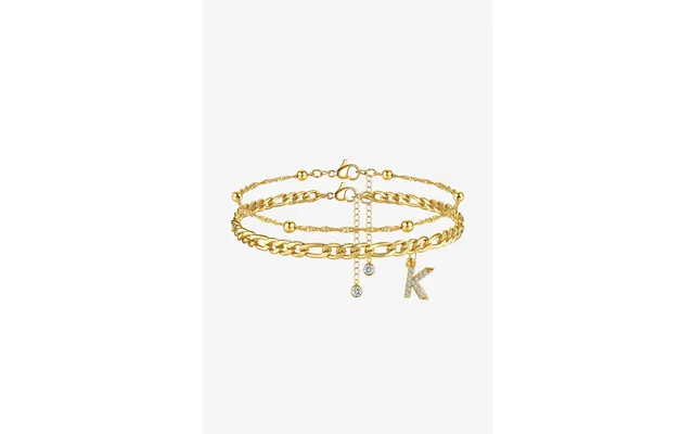 Women 18k Gold Initial K Layered Bracelets Cicybell - Style A-initial K Gold
