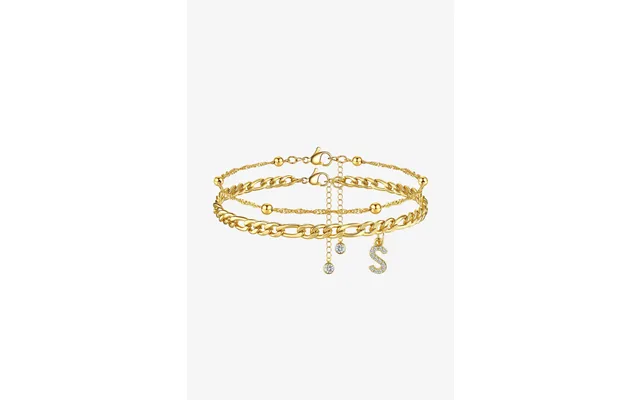Women 18k Gold Initial S Layered Bracelets Cicybell - Style A-initial S Gold