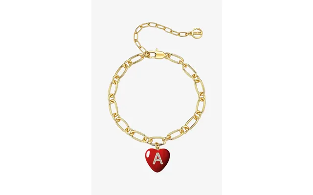 Women 18k Gold Red Heart Initial A Bracelets Cicybell - Red Letter A
