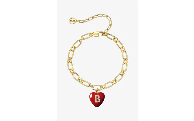 Women 18k Gold Red Heart Initial B Bracelets Cicybell - Red Letter B