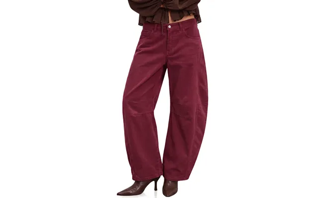 Womens Baggy High Waisted Wide Leg Trouser Cicy Bell - Burgundy X-small