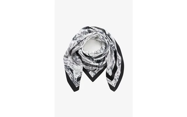 Womens Dark Blue White Silk Head Hair Scarf Cicybell - Dark Blue White