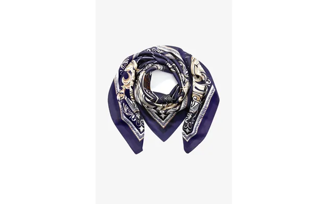 Womens Navy White Silk Head Hair Scarf Cicybell - Navy White