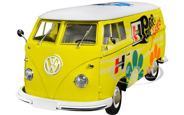1960 Volkswagen Delivery Van Yellow With Bright White Top And Flower Graphics Hurst Power Flowers Limited Edition To 655
