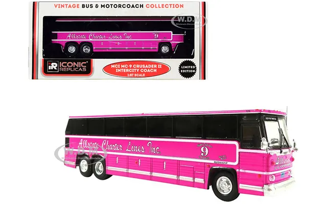 1980 Mci Mc-9 Crusader Ii Intercity Coach Bus Pink Allstate Charter Lines Inc
