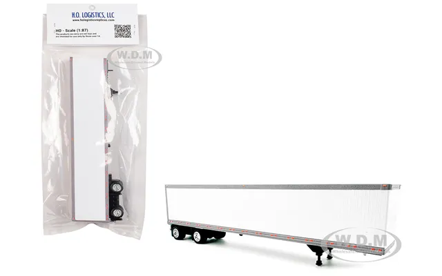 53' Spread Axle Dry Van Trailer White 1 87 Ho Plastic Model Car By Ho Logistics