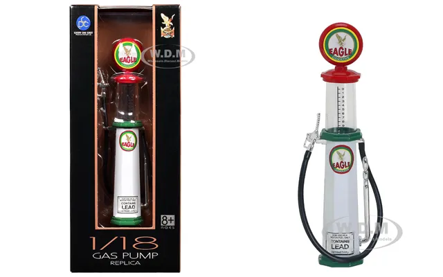 Eagle Gasoline Vintage Gas Pump Cylinder 1 18 Diecast Replica By Road Signature
