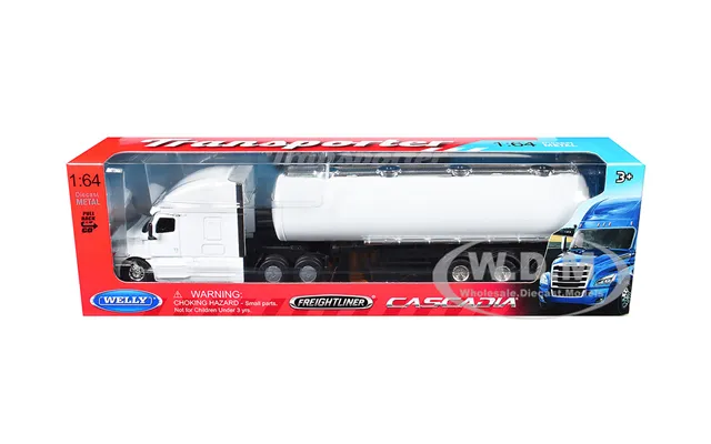 Freightliner Cascadia Oil Tanker Plain White Transporter Series 1 64 Diecast Model By Welly