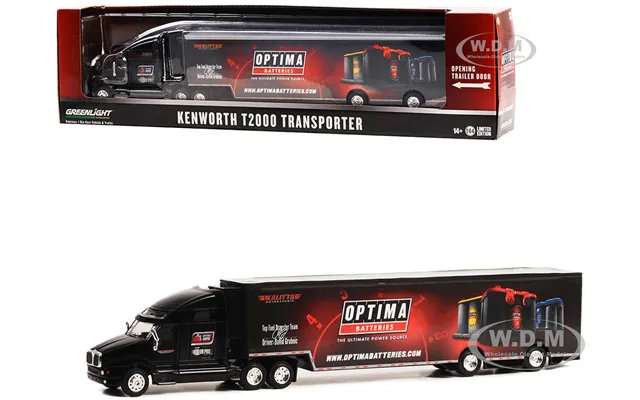 Kenworth T2000 Transporter Black Optima Batteries The Ultimate Power Source Hobby Exclusive Series 1 64 Diecast Model By