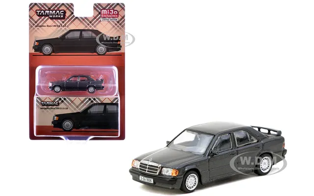 Mercedes-benz 190 E 2.3-16 Blue-black Metallic Global64 Series 1 64 Diecast Model By Tarmac Works