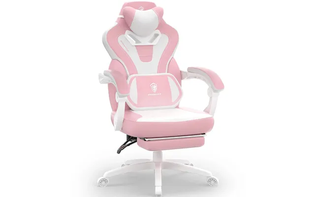 Dowinx Big And Tall Gaming Chair With Massage - Heavy Duty Pc Gamer Chair Pu Leather Pink