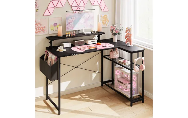 Dowinx L-shaped Cute Gaming Desk Ls-gdeq Black-pink