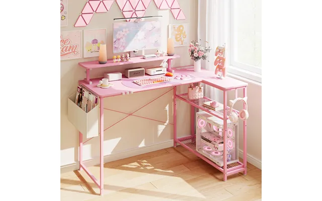 Dowinx L-shaped Cute Gaming Desk Ls-gdeq Pink