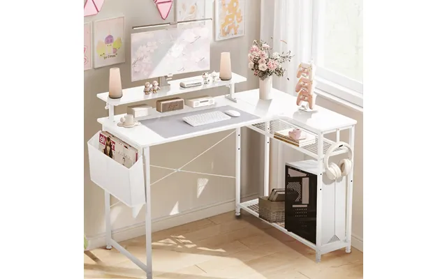 Dowinx L-shaped Cute Gaming Desk Ls-gdeq White