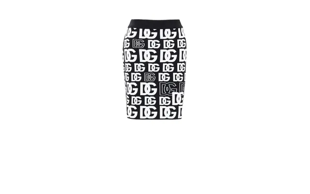 Black Maglina Miniskine With Allover Printing Dolce & Gabbana