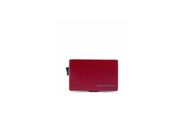 Card Holder Piquadro Blue Square Red Leather - Pp5472b2r-r
