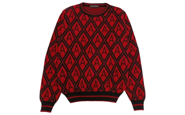 Daniele Alessandrini - Red Black Sweater R003 W00055 Crew Neck