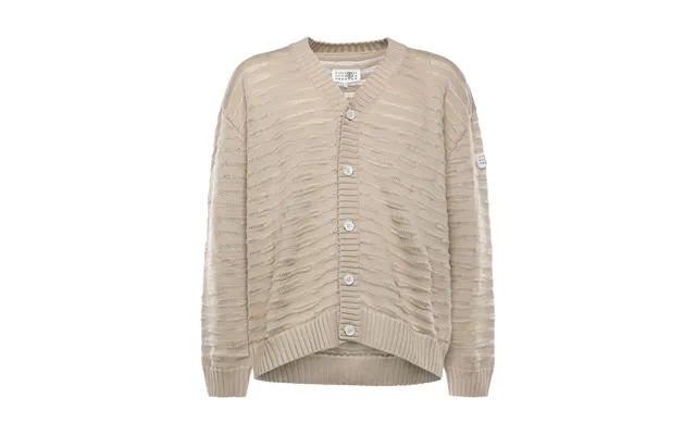 Mm6 Man Beige Cardigan Maison With Buttons