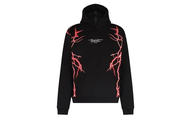 New Lightning Balaclava Hoodie Men's Lightweight Hoodie Black Red