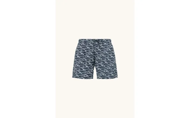 Portofino Bangno Costume With Iconic Print Sharks Waves Man Blue