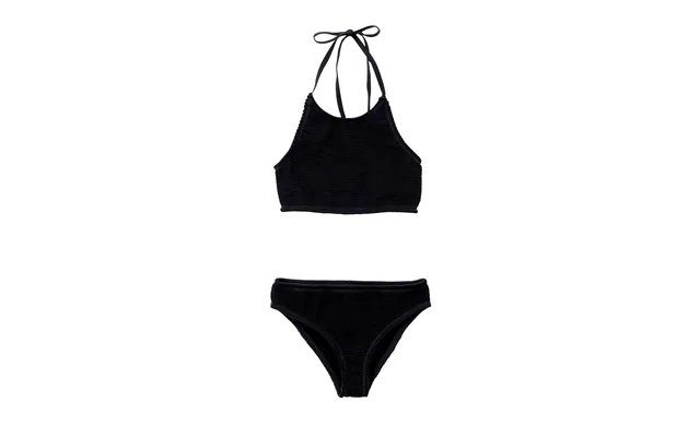 Two Piece Costume In Black Machining Mille Pieghe Bottega Veneta