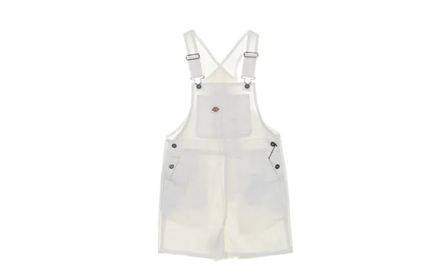 Women's Duck Canvas Bib Short Stone Washed Cloud Dungarees
