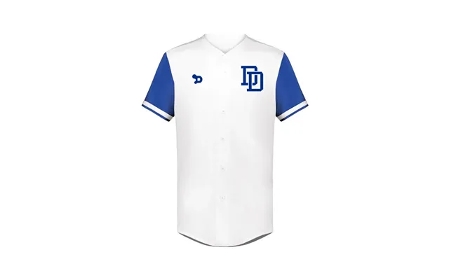 Dulins Dodgers Full Button Baseball Jersey - White Xl