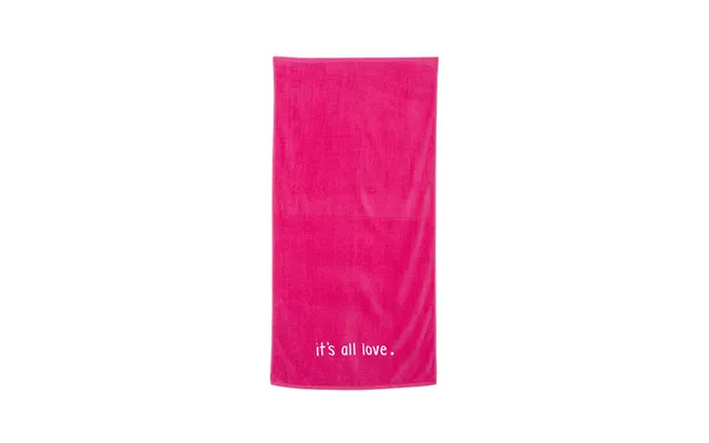 It's All Love Velour Beach Towel - Hot Pink