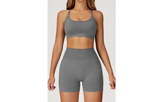 Pickleball Volleyluxe Short And Sports Bra Set - Gray L