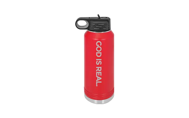 Tj53 God Is Real 32 Oz. Stainless Steel Water Bottle - Dark Red