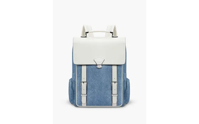 Denim-inspired Pu Fabric 15.6-inch Backpack