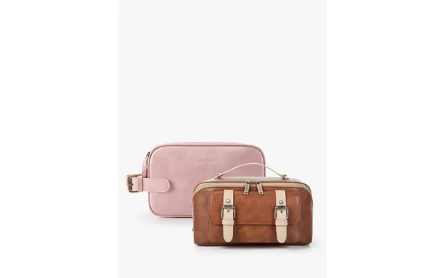 Elena Vegan Leather Cosmetic & Toiletry Bags Set