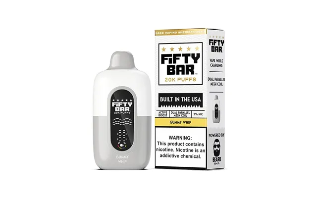 Fifty Bar V2 20k Disposable Vape 5%, 20000 Puffs - Gummy Whip